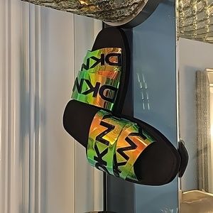 Iridescent DKNY Slides